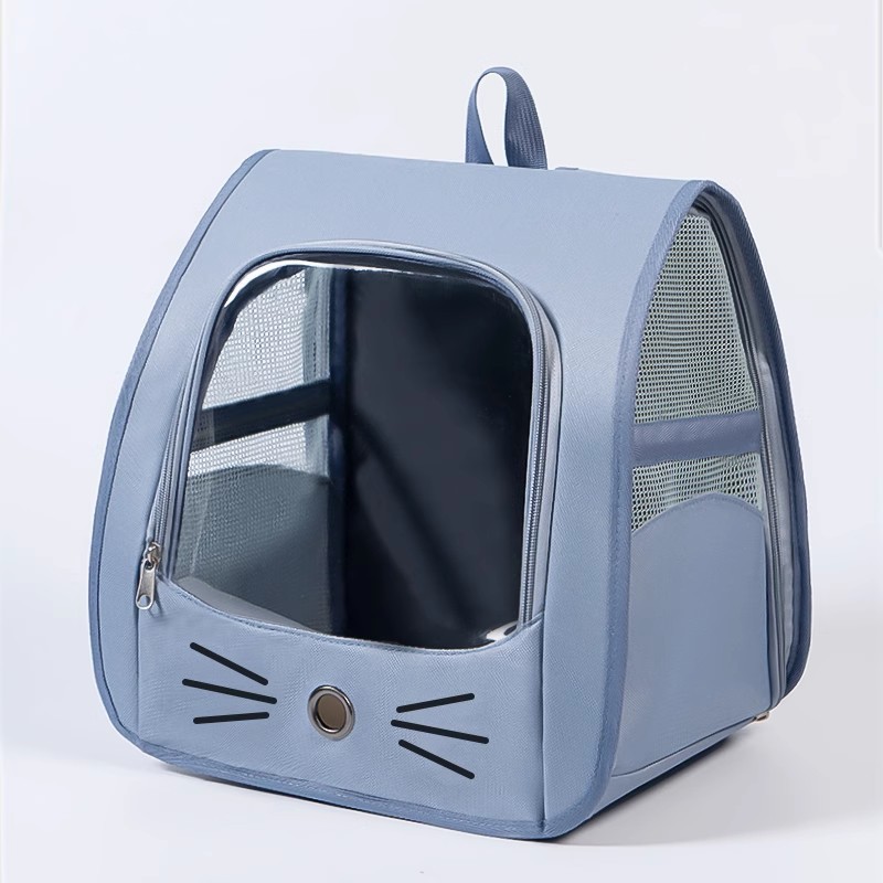 bag space capsule outdoor portable pet backpack shoulder side door large capacity breathable pet supplies: Blue
