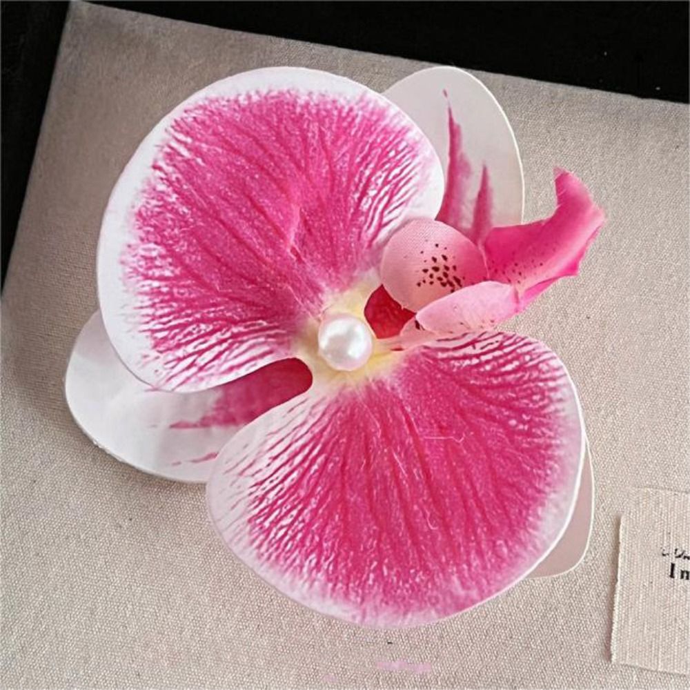 Accesorios para el cabello Clip para el cabello de flores, adorno para el cabello, horquilla de Orquídea rosa, pasadores laterales, tocado, pasadores bohemios: Verde