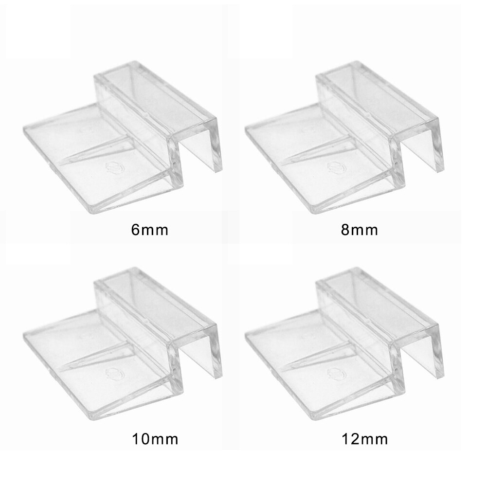 Soporte de 4 piezas para pecera, abrazadera para acuario, tapa de acrílico, cubierta de vidrio, accesorios de soporte para placa, 6/8/10/12mm