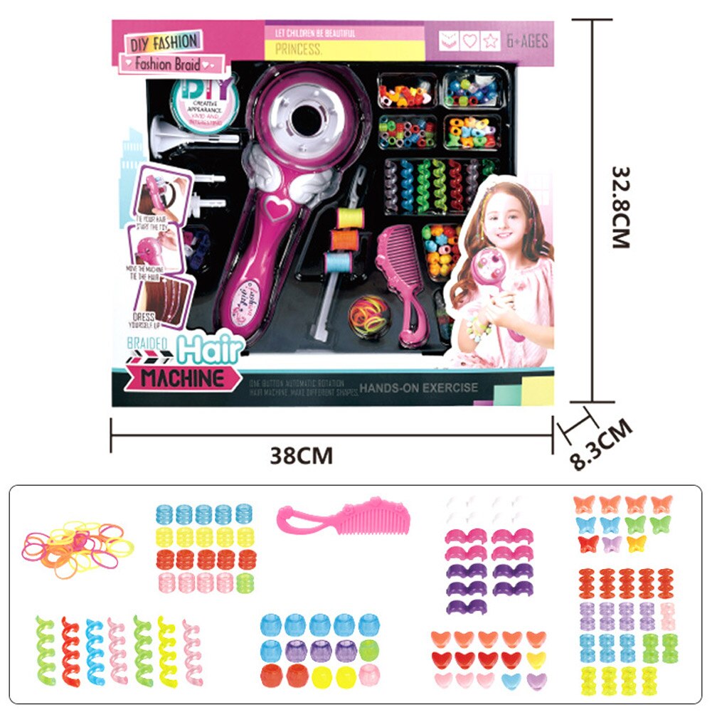 Conjunto de trenza de juguete eléctrico para niñas y niños, Kit de juego de simulación de princesa, fácil de operar, conjunto de trenza, de cumpleaños para niños