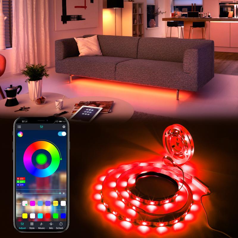 10Ft/ RGB LED Strip Lights Bluetooth app Controlled LEDs Music Sync Color Changing Built-in Mic Sensitive Color Changing