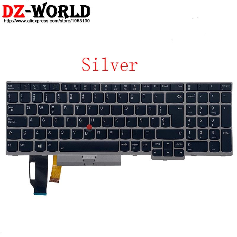 Spa Spaanse Verlicht Toetsenbord Voor Lenovo Thinkpad E580 E590 T590 P53S L580 L590 P52 P72 P53 P73 Laptop 01YP690 01YN750: SILVER
