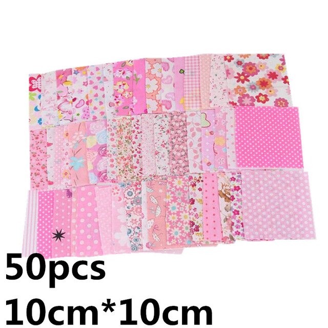 Handmade Fabric Home Making Material DIY Square Cotton Patchwork Craft: Pink