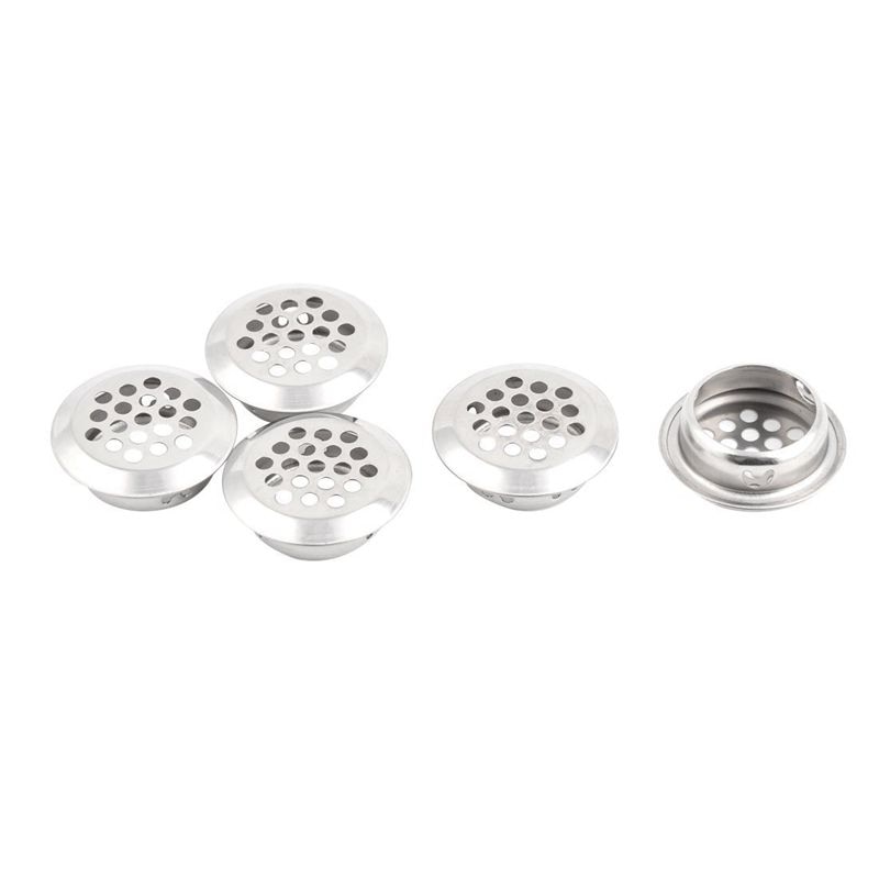 Rvs keuken badkamer ronde gaas gootsteen zeef filter 5 stuks zilverkleurig