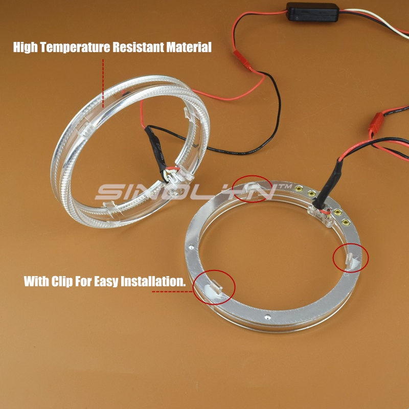 Led valokuitu enkelin silmät 80mm 98mm piilobixenon projektorin linssille 2.5/3.0 valkoinen sininen keltainen suuntavilkut tarvikkeet tee itse