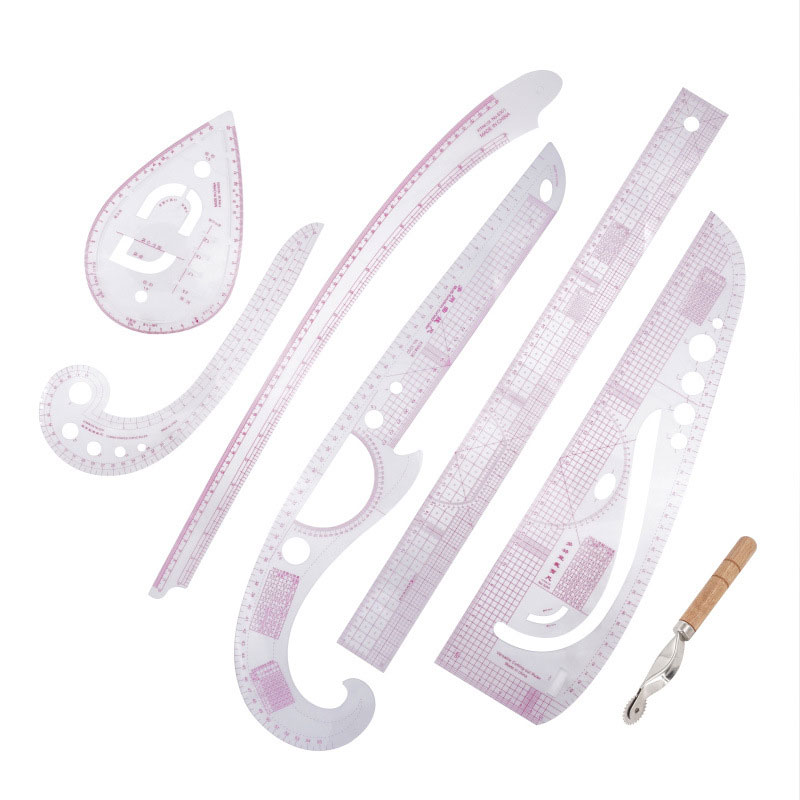 7Pcs/Set Plastic French Curve Metric Sewing Ruler Measure For Dressmaking Tailor Grading Rule Pattern Making