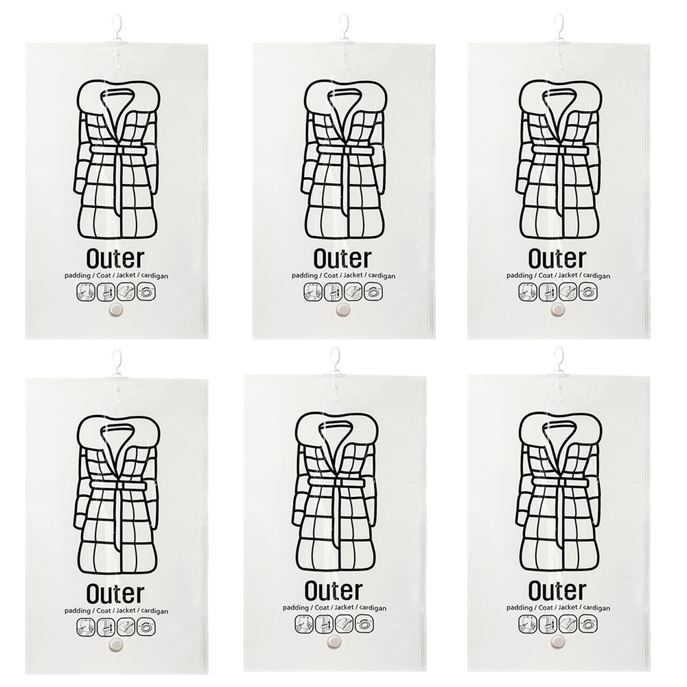 Hängande vakuumpåsar platsbesparande klädkompressionsförvaringspåse återanvändbara tomma pumppåsar klädgarderob täcke vakuumförpackning: Vit