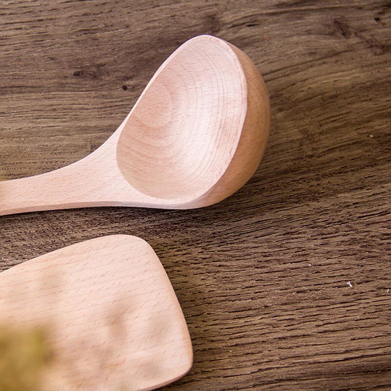 Espátula ranurada de madera de bambú Natural para cocina, soporte para cuchara para mezclar, utensilios de cocina, palillos de comida para cena, 1 unidad