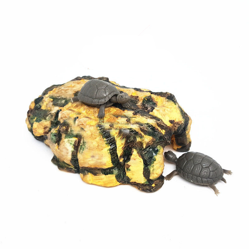 Cachette de poisson en résine, grotte d'aquarium, tortue de paysage, reptiles, se prélassent, décoration, ornement: 07