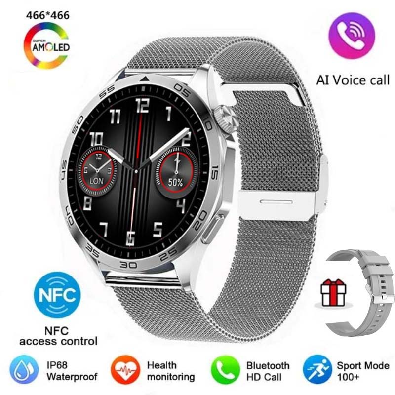 2024 nowy męnarty Smartwatch Bluetooth dzwoni 1. 43-calowy 466*466 AMOLED ekran HD bezprzewodowe ładowanie IP68 wodoodporny damski Smartwatch: FIOLETOWY