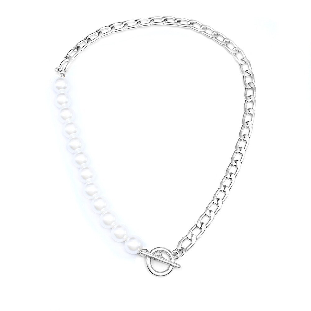 NEUE Punk Imitation Perle Choker Halskette Kragen Erklärung Gold Farbe Lasso Anhänger Halskette Für Frauen Collier Femme Chocker: NO4