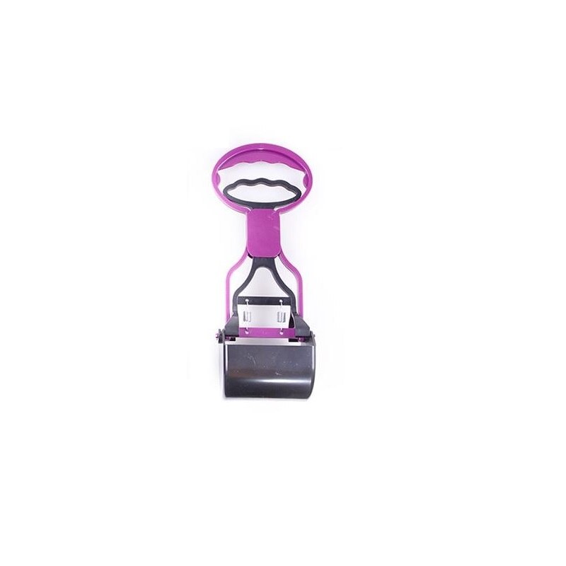 Recogedor de mascotas de 28 cm de largo, utensilio para recoger excrementos, pala con mango para limpiar residuos de animales, perros, cachorros, recolector de gatos al aire libre, herramientas de limpieza: Púrpura