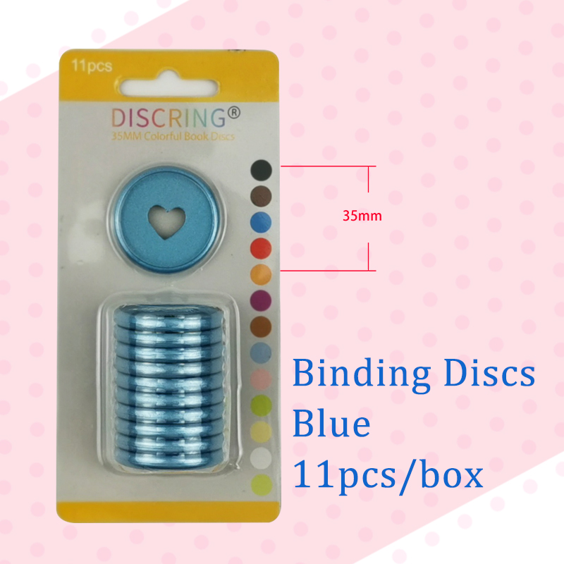 11pcs/1box Colour Mushroom Hole 35mm Plastic Matte Binding Discs Notebook Binder Ring Discs Button Planner Binder DIY Scrapbook: Blue