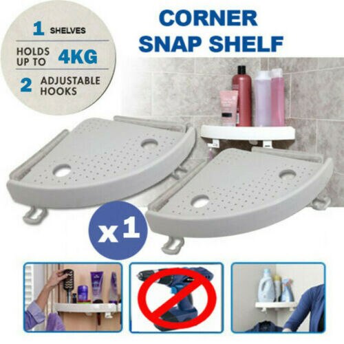 Bathroom Triangular Shower Shelf Corner Bath Storage Holder Organizer Rack White Wall Home Stuff Storage Corner Snap Shelves