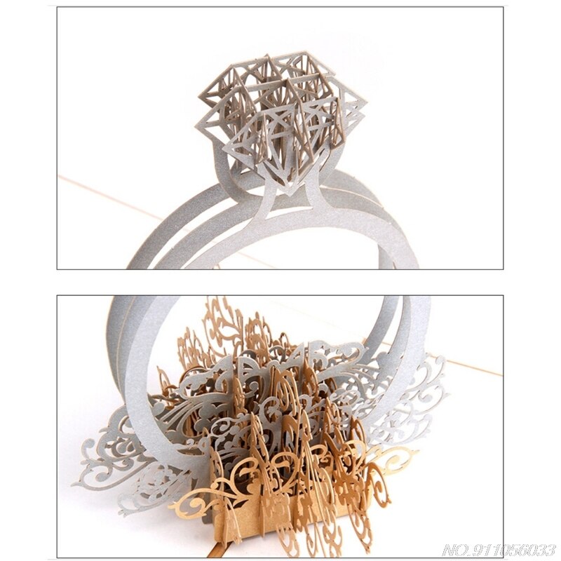 3D Pop Up Ring Wedding Invitation Card Birthday Christmas Mother's Day Gif N11 20