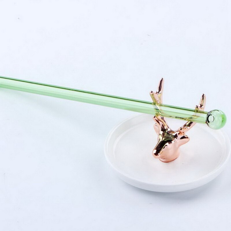 Colorful Glass Straws Reusable Party Smoothie Drinking Straws For Milkshake Juice Heat resistant Household Drinks Thick Straws: E