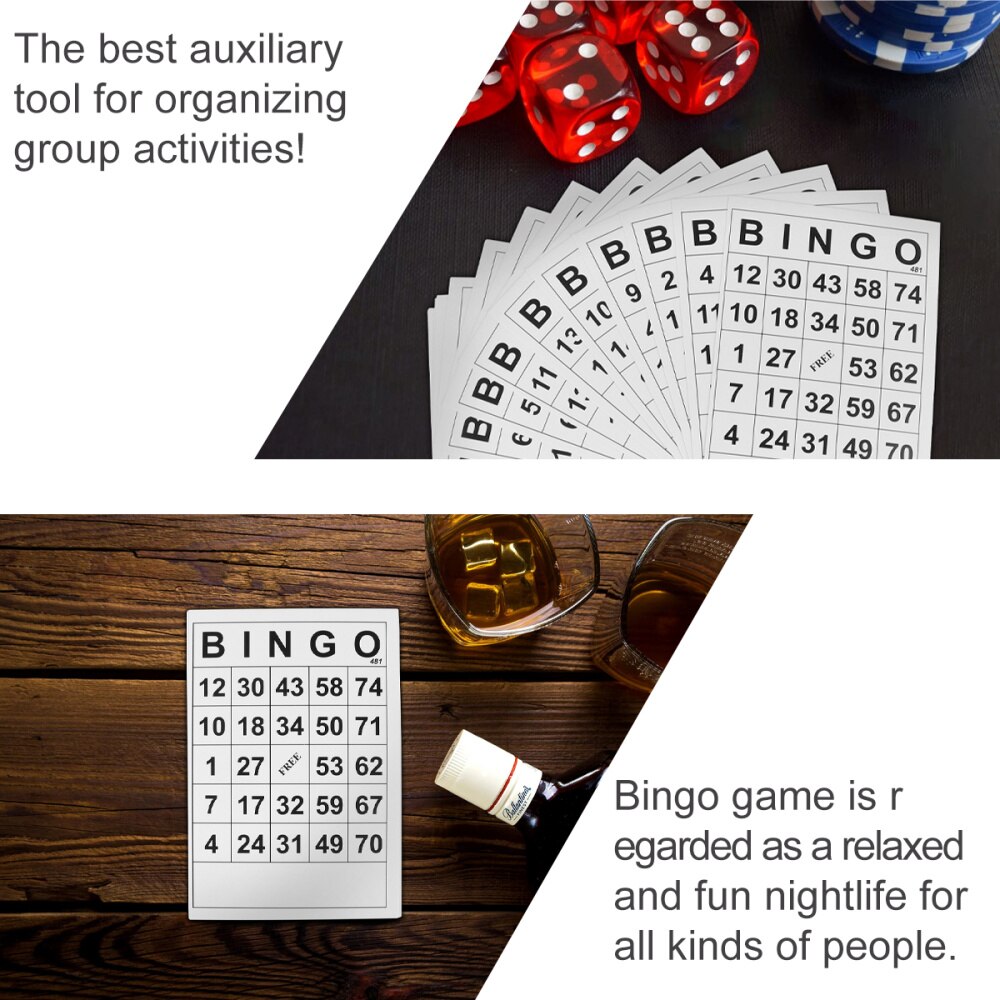 60Pcs Bingo Game Bingo for Fun Intellectual Development Plaything (White)