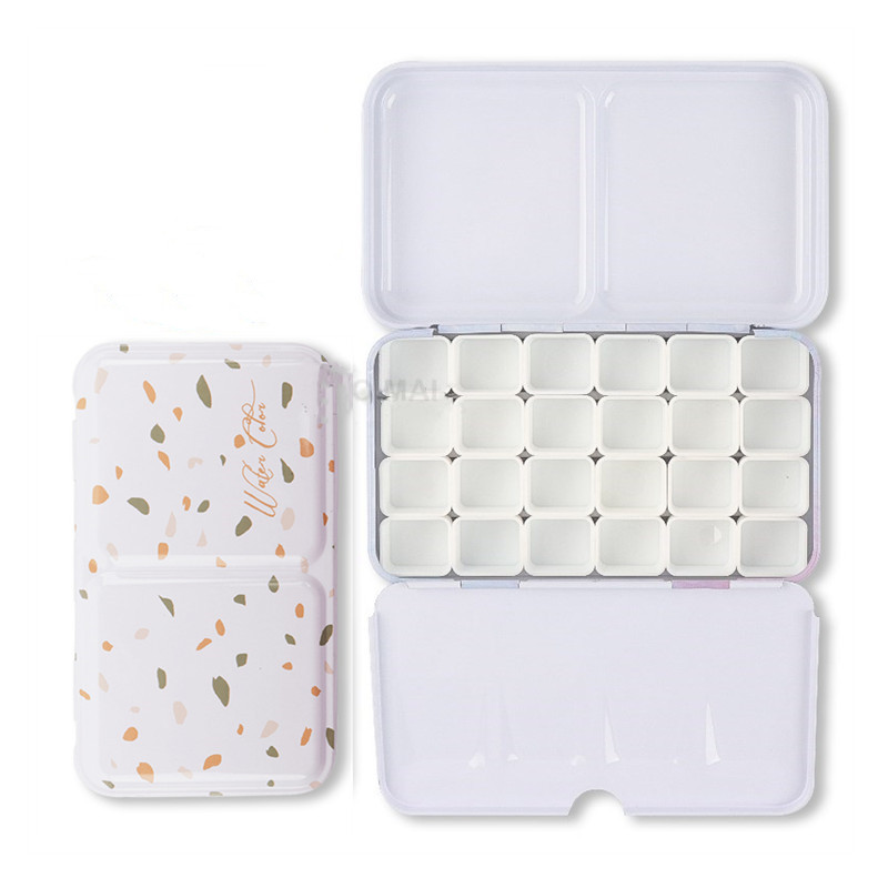 Portable Watercolor Paint Metal Empty Box Palette With 24 Grids Watercolor Paint Storage Tools Painting Art Supplies: Color10 as picture