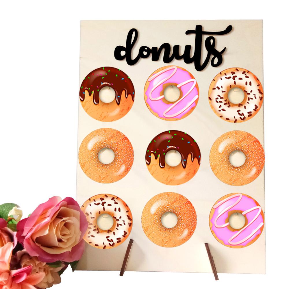 Munk vägg håller godis söt vagn munk födelsedagsfest tillbehör bröllop rustik inredning trä bröllop bord dekor baby shower: 1pc f