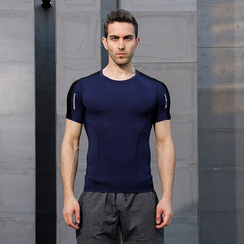T-shirt de sport en coton à col rond pour homme, vêtement d'entraînement, de gym, de course, moulant et élastique: Mpb 109-4 / M