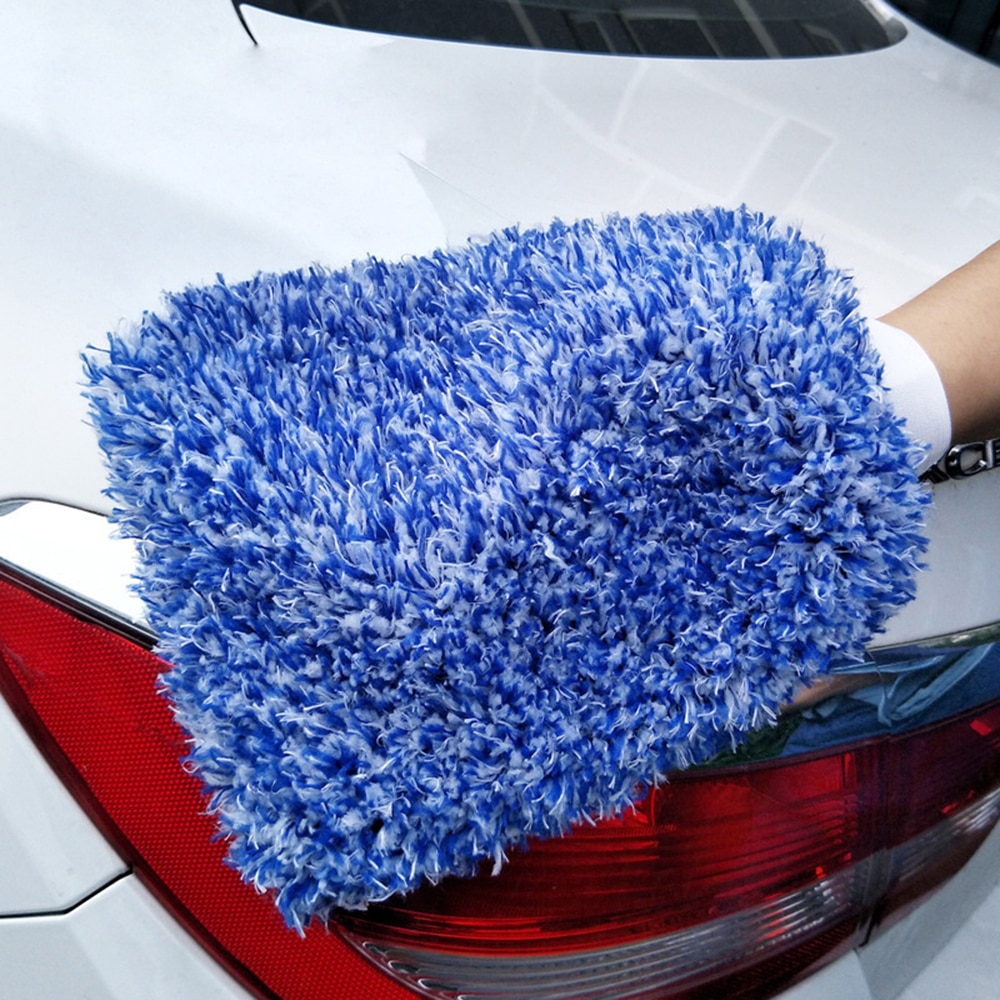Blød absorberende handske høj densitet bilrengøring ultra blød let at tørre auto detalje mikrofiber vanvid vask mitt klud