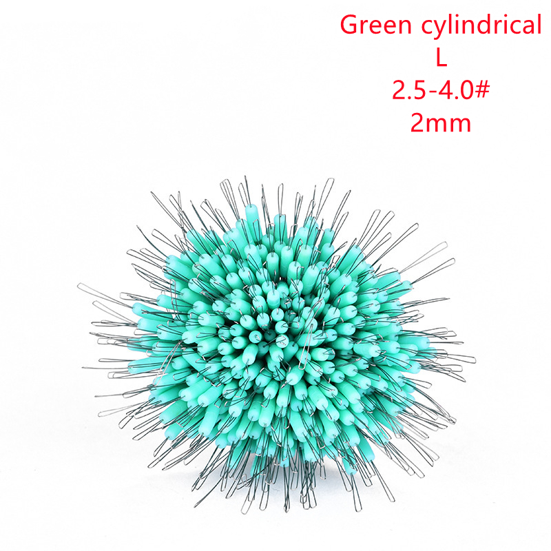 300 unids/lote de tapón de goma transparente flotador S M L tapón Bobber de pesca flotador cilíndrico Space Bean Fish Line Accesorios: Green cylindrical S