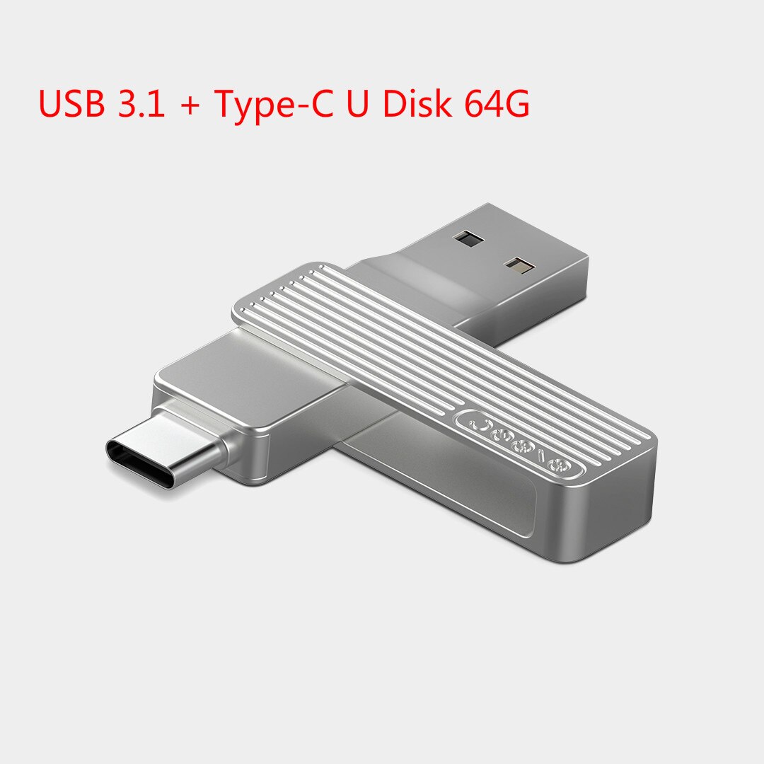 Xiaomi USB 3.1 U Disk OTG Metal Flash Pen Drive Memory Stick With MFi Lightning/Type-C Connector For iPhone 11 Pro/11/XS/X/8/7: Type-C USB 64G