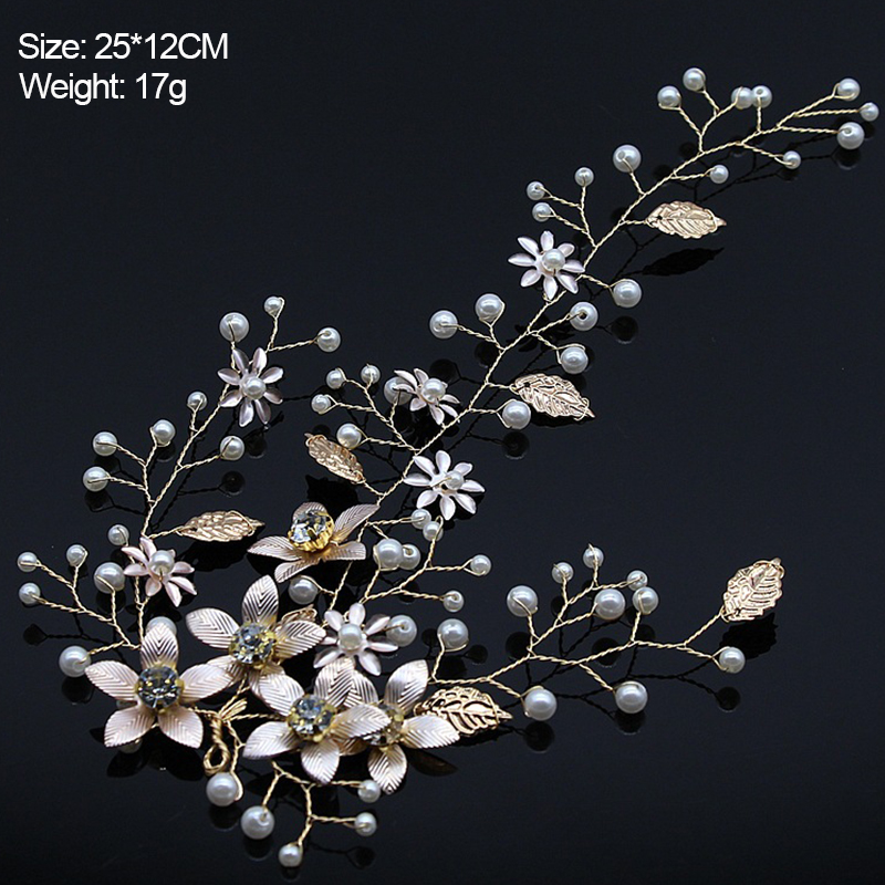Nuevos accesorios para el cabello de boda, cinturón para el cabello con perlas de cristal, diadema nupcial para boda, adorno para el cabello, joyería para el cabello, tocado de novia, diadema