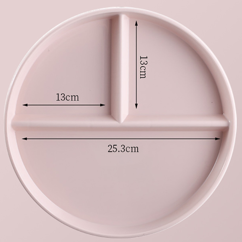 Compartment Plate For Food Round Plastic Dinner Plates Dinnerware Dining Plate Serving Dishes Cake Salad Kitchen Plates: big pink