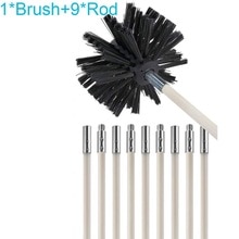 1 * Schoorsteen Borstel 9 * Rod Kit Flexibele Rookkanaal Borstel Staven Sweep Roet Set Voor Haard Schoorsteen Huishoudelijke Schoonmaakmiddelen gereedschap Accessoires