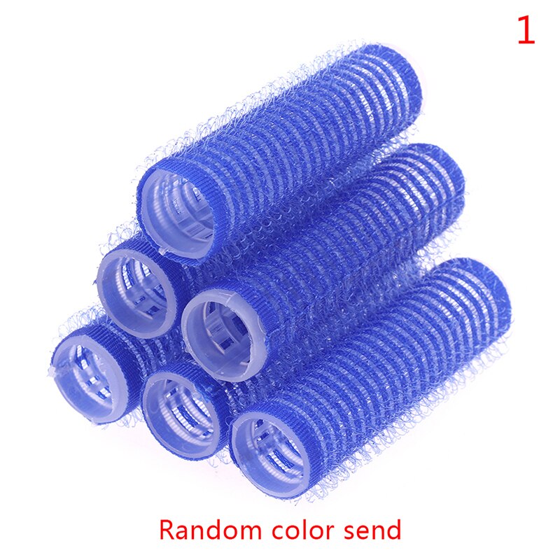 6 st/set flera storlekar slumpmässig färg stora självgrepp hår rullar proffs salong frisör papiljotter hår salong verktyg
