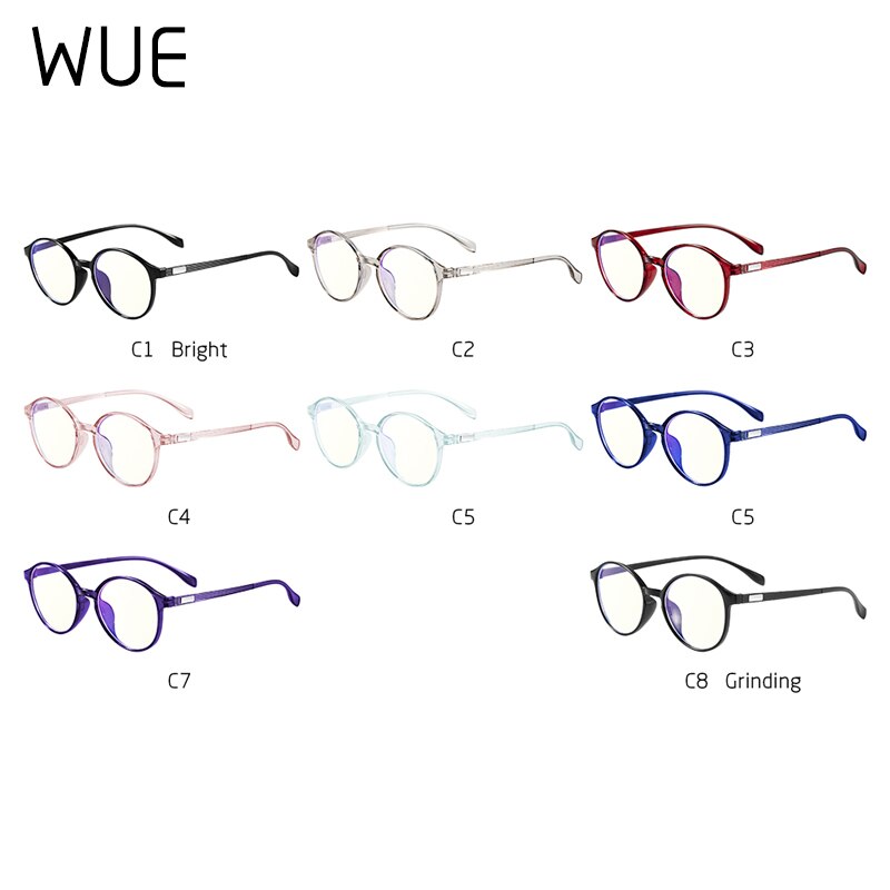 montura de lentes de cristal transparente unisex redonda, gafas de ordenador anti-azul, marco de gafas óptico transparente