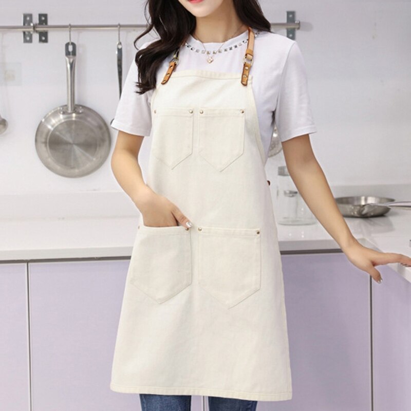 Barber Apron Canvas Hanging Neck Apron Unisex Kitchen Pinafore Hotel Restaurant Cafe Barber Shop Bakery Shop Waiter Work Uniform