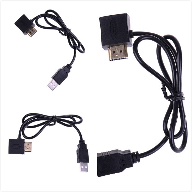 Hdmi Man-vrouw Hdmi Adapter Converter Connector Met 50Cm Usb 2.0 Lader Voeding Kabel