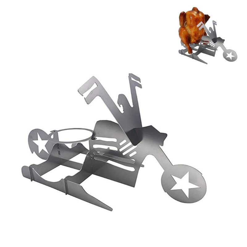 Motorcycle Beer Can Chicken Holder for Grill Portable Beer Butt Chicken Stand Beer Chicken Roaster BBQ Chicken Rack: B