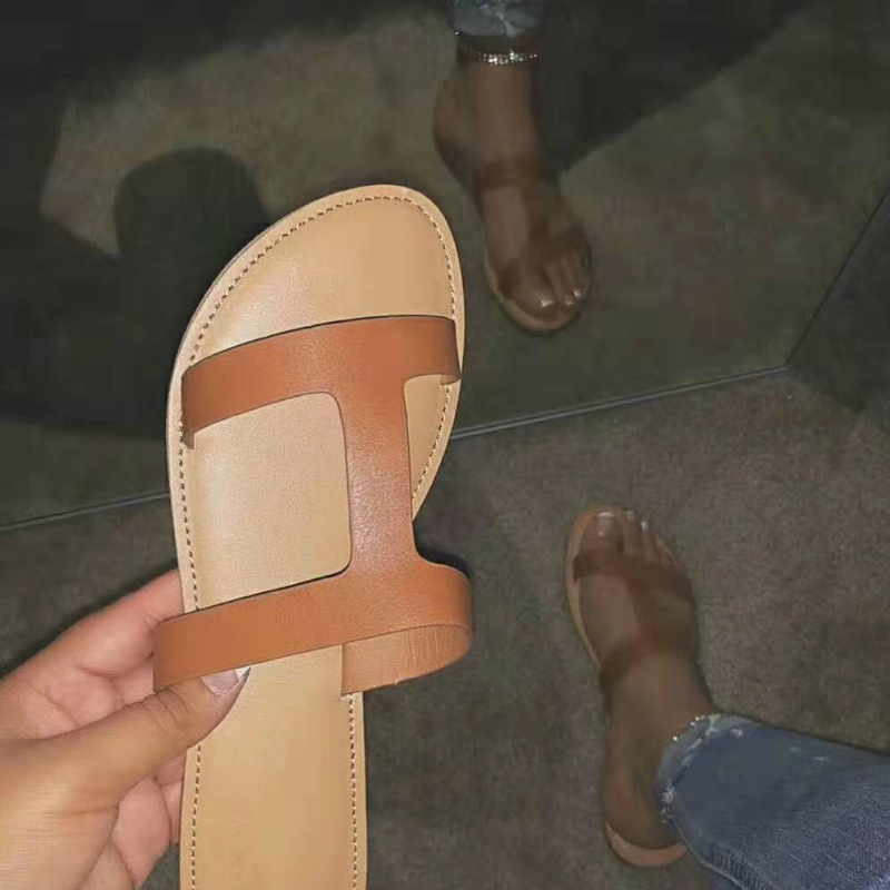 Sommer Frauen Sandalen PU Rutschen Plattform Flache Ferse Peep Toe Casual Einfache Outdoor Strand Weibliche Ladeis Schuhe Zapatos De Mujer