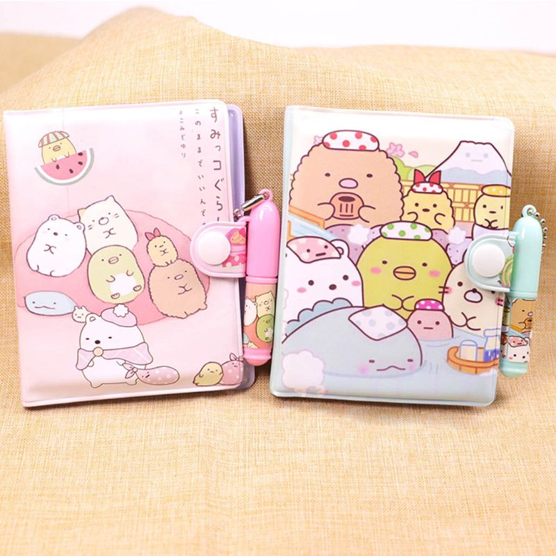 Cute Cartoon Notebook with Ballpoint Pen Journal Diary Planner Notepad School Supplies Stationery