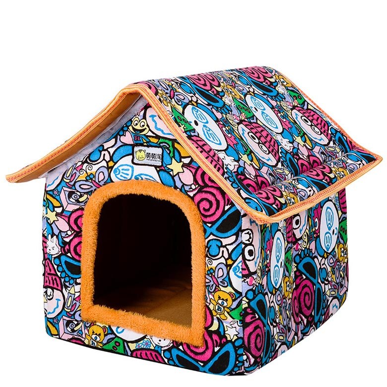 Vouwen Hond Huis Huisdier Yurt Thuis Vorm Hond Bed Voor Kleine Middelgrote Honden Puppy Kennel Kat Dieren Nest Huis Met mat Chihuahua Tent: c1 / S 33x28x35cm