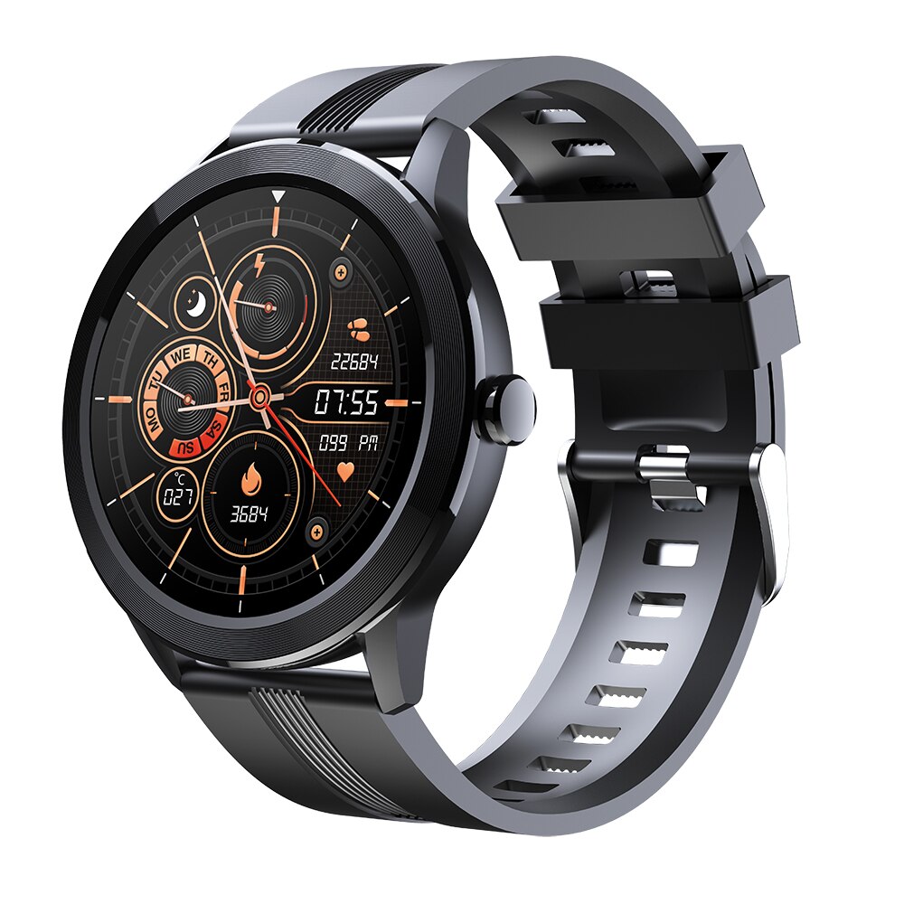 QS29 Sports Smart Watch Bluetooth Call Waterproof Smartwatch Body Temperature Monitor Heart Rate Blood Pressure For Huawei Phone: Black silica