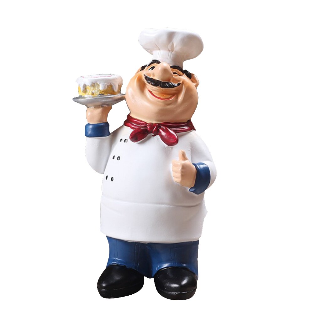 Home Kitchen Bar Restaurant Decor Ornament Figure Statue Chef Statue: Cake