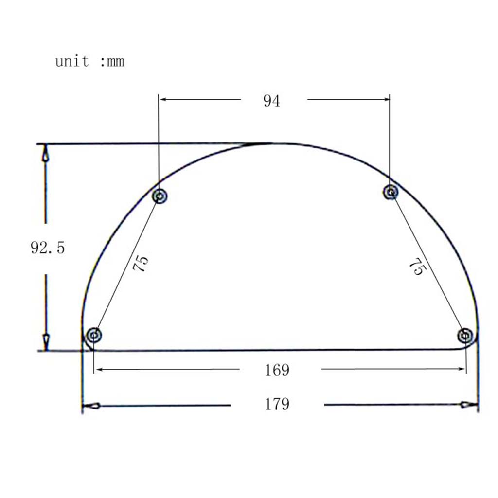 Plastic Semicircle Shape Guitar Back Plate Backplate Cavity Cover Protector