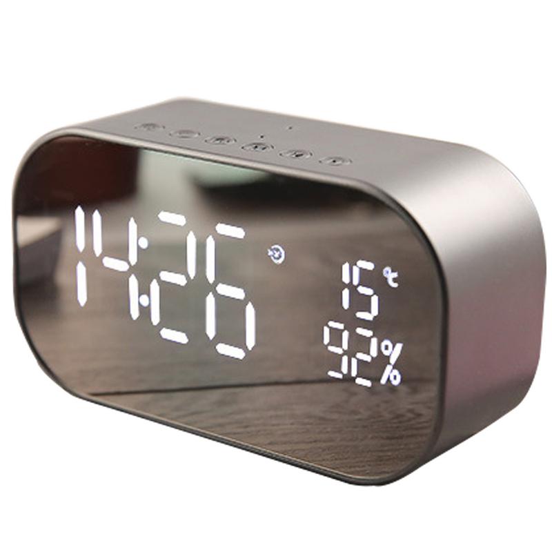 Bluetooth Speaker Wireless Mini Phone Alarm Clock Home Small Sound Computer Car Subwoofer Decoration: Gray