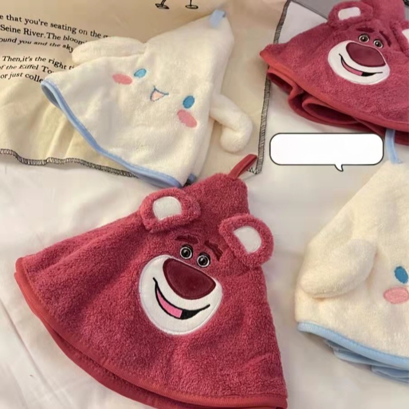 Serviette de toilette de dessin animé mignon pour enfants, décoration de cuisine, gant de toilette Kawaii, visage de mouchoir