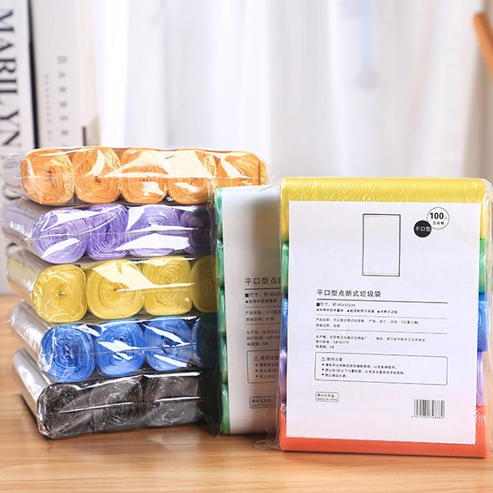 5Rolls 100PCS Garbage Bags Pink Thick Convenient Environmental Waste Storage Cleaning 45*50CM Bags Trash Plastic Q3H9