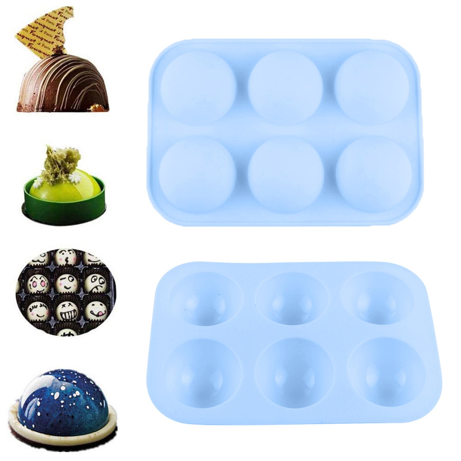 Snelle Half Ball Sphere Siliconen Mal Ronde Cake Chocolade Gebak Bakvormen Stencil Pudding Jello Zeep Brood Snoep Bakken Mallen: 1pcs