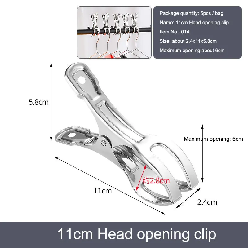 3-20 Stuks Kleding Clips Rvs Zwembad Handdoek Clips Wasknijpers Pinnen Houders Kleding Quilts Klemmen Afdichting clip Naaien Clip: NICKEL