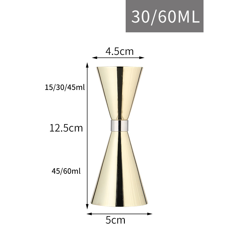 Japanese Measuring Cup Tools Bar Measure Cocktail Jigger Measure with Etched Pattern Bar Tools Bar Tools Bar Accessories: Gold 30-60ml