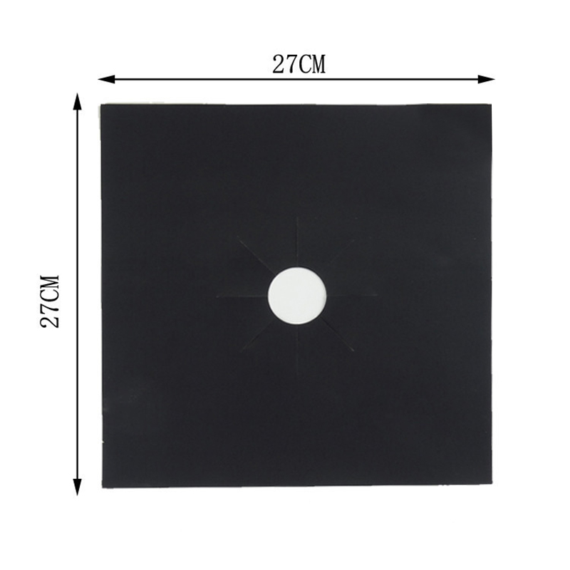 1 pc Gasfornuis Protectors Herbruikbare Gasfornuisbrander Cover Liner Mat Fire Verwondingen Bescherming Trivets Keuken Specialiteit Gereedschap: black