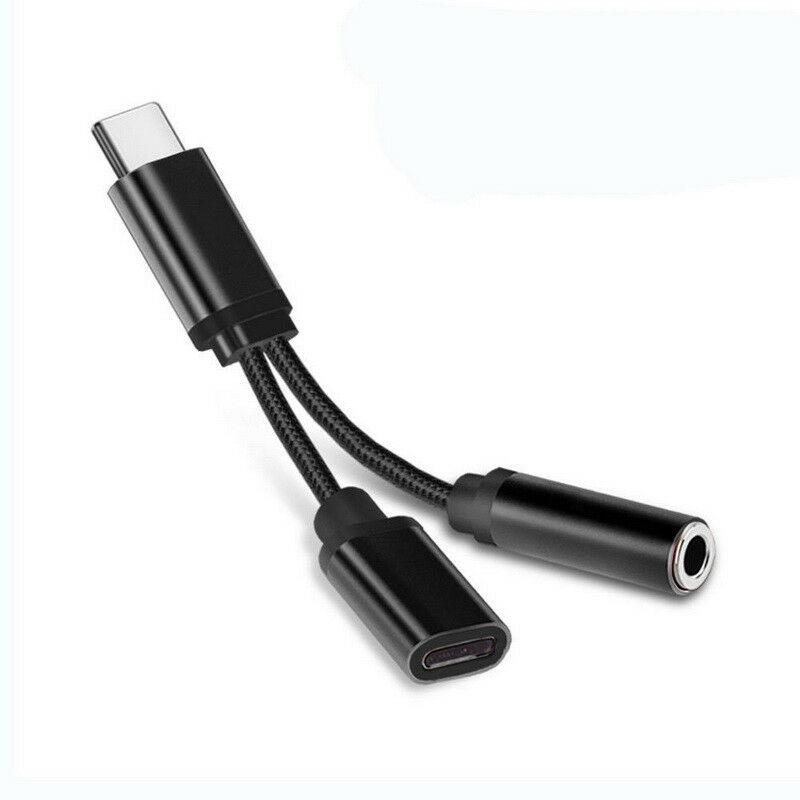 C naar 3,5 mm hoofdtelefoonaansluiting adapter compatibel met Type C naar hoofdtelefoon extra kabel digitale audioconverter: Bruin