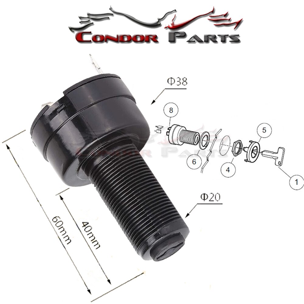 Condor Parts - Starter Switch For Club Car Precedent Golf Cart Ignition Switch Electric, 2004 Up. OEM# 102508601.